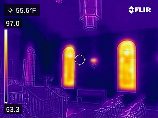 Photo: Interior image, taken with thermal camera