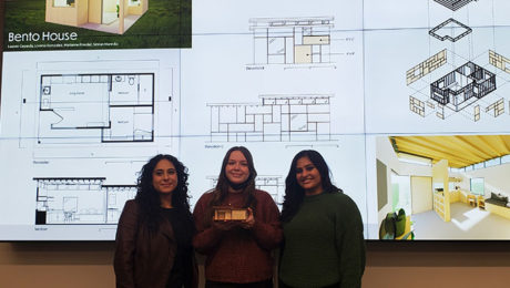 From left to right, Lorena Gonzalez, Marianne Friedel and Simran Maredia helped design the Bento House.